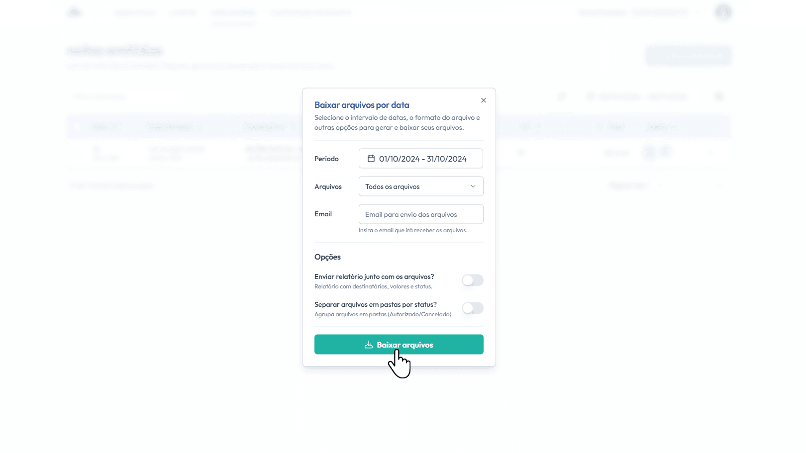 Clique em: Baixar arquivos
