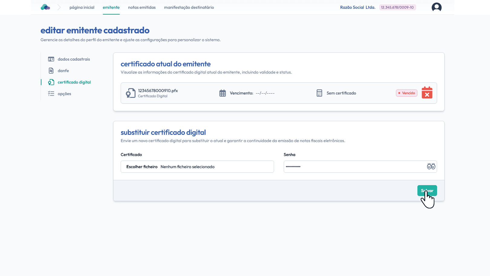 Salve as alterações
