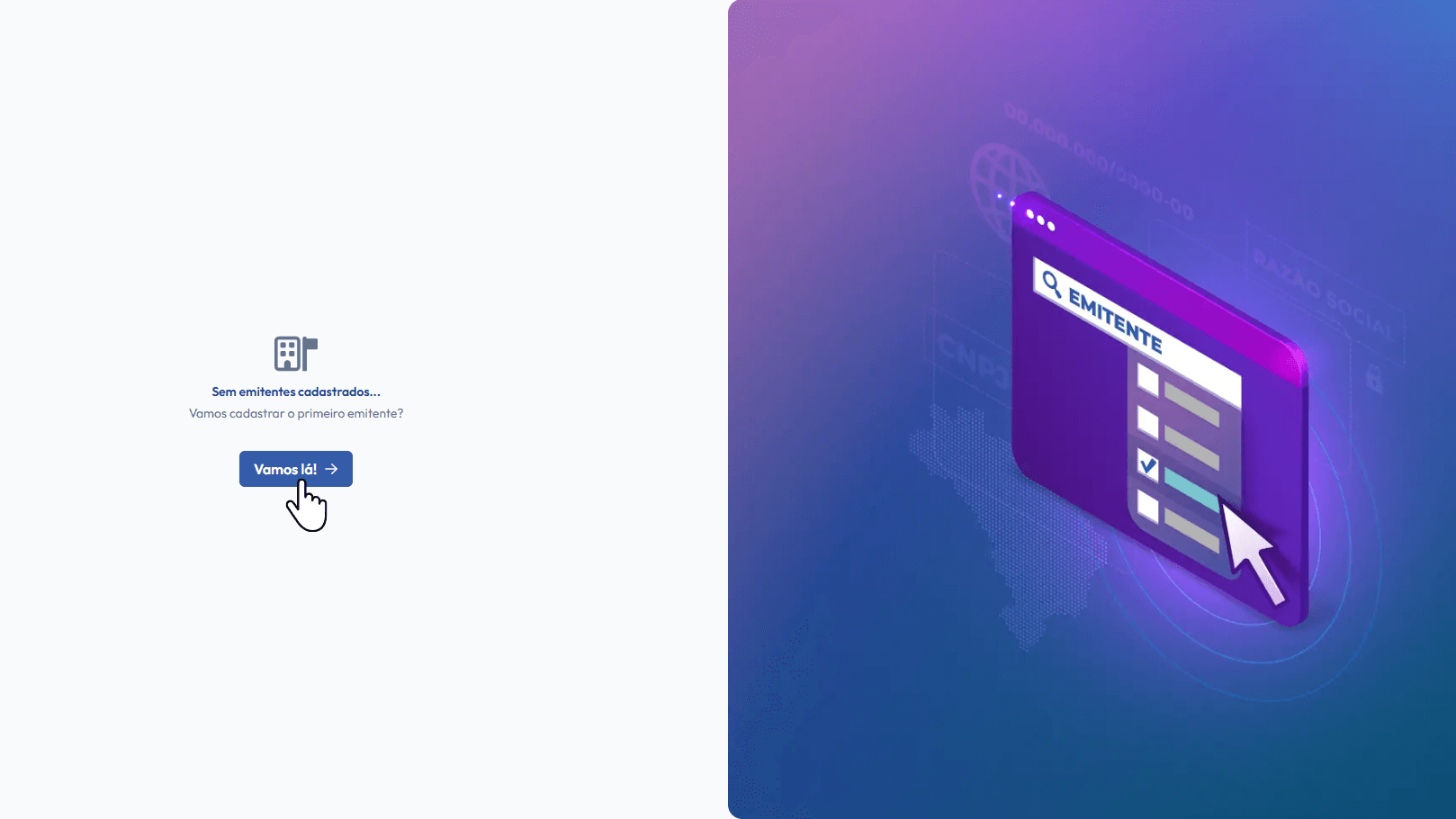 Clique em: Vamos lá!