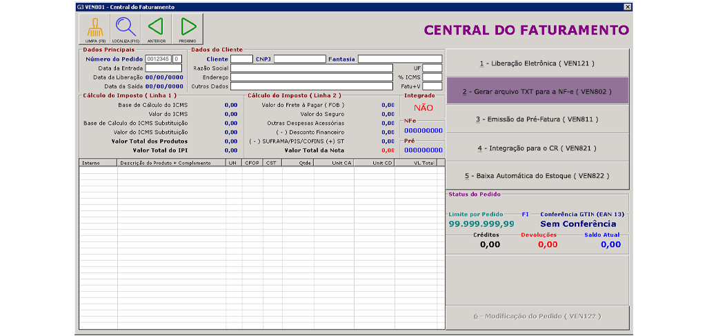 Clique em: Gerar arquivo TXT para NF-e