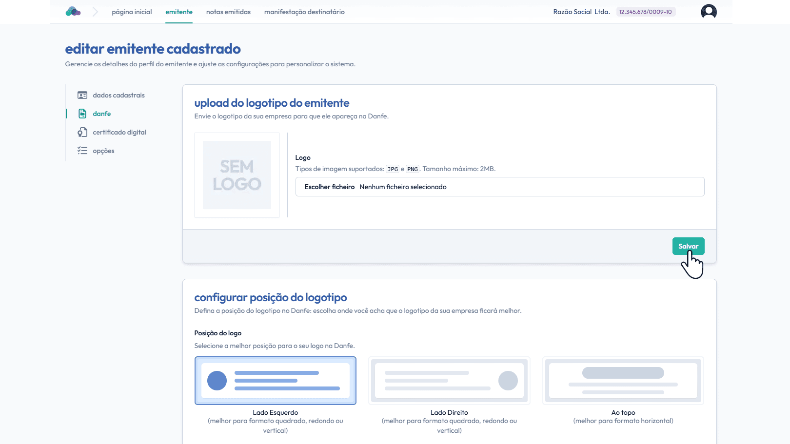Salve as alterações